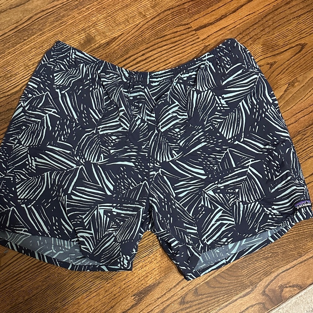 Patagonia Navy and Light blue Patterned swim shorts